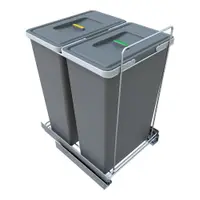 Coș de gunoi din plastic pentru deșeuri sortate/încorporat 35 + 35 l Ecofil - Elletipi