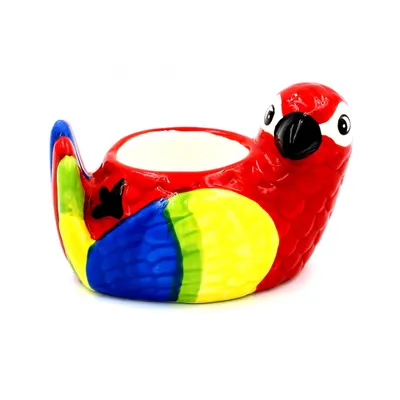 Suport ou din ceramică papagal multicolor