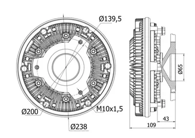 Cupla ventilator radiator potrivit MERCEDES ACTROS, ACTROS MP2 MP3, MK, SK OM441.982-OM542.964 07.87