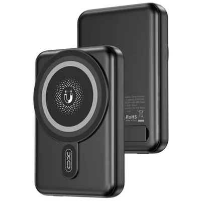 Powerbank XO-PR264, Magnetica, Capacitate 10.000mAh, Suport sustinere, Port Type-C, Negru Engros