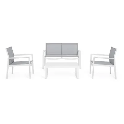 Set mobilier de grădină alb din aluminiu pentru 4 persoane Kallen – Bizzotto