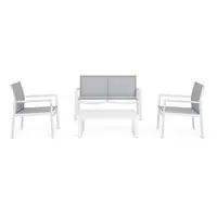 Set mobilier de grădină alb din aluminiu pentru 4 persoane Kallen – Bizzotto