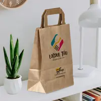 Pungi personalizate fata sau fata verso, 32+21 x 33 cm, hartie natur, maner banda, 80g