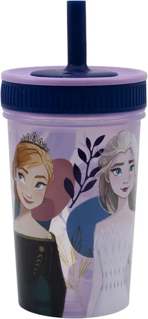 Pahar cu pai Stor Frozen - Trust the Journey, 465 ml