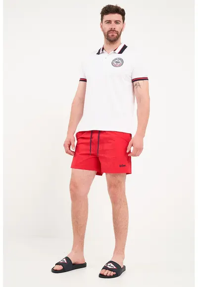 TIMEOUT - Pantaloni scurti de baie cu snur - Rosu vermillion