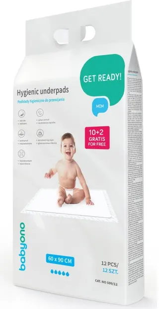 Paduri igienice de unică folosință Babyono - 60 x 90 cm, 12 bucăți