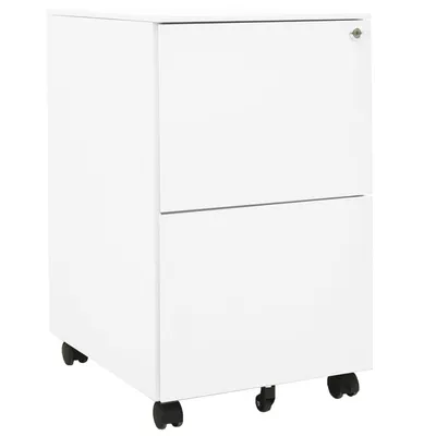 vidaXL Dulap dosare mobil, alb, 39x45x67 cm, oțel