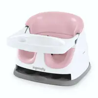Scaun inaltator, Ingenuity, 2 in 1, Tavita pliabila, Utilizare atasat de scaun sau individual pe podea, Pana la 22 kg, Fara BPA, 6 luni+, Roz