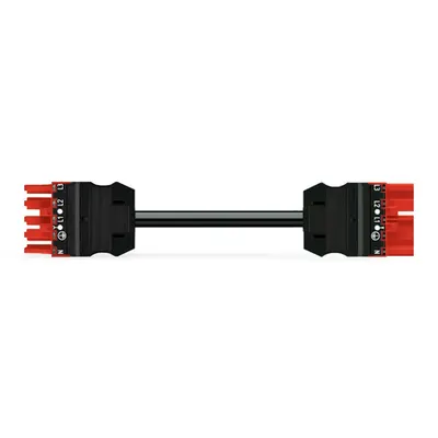 pre-assembled interconnecting cable; Eca; Socket/plug; 5-pole; Cod. P; H05VV-F 5G 2.5 mm²; 4m; 2,50 mm²; red