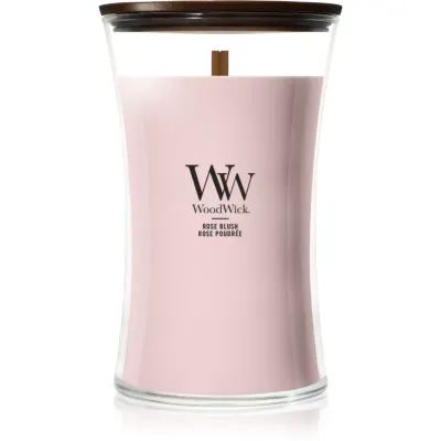 Woodwick Rose Blush lumânare parfumată cu fitil din lemn 610 g