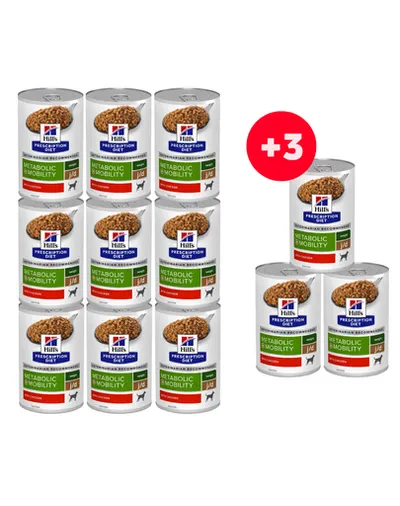 HILL'S Prescription Diet Canine Metabolic + Mobility 9+3 CADOU conservă dietetică câini, pentru controlul greutății și mobilitate