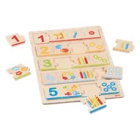 Puzzle din lemn, 20 piese, 30*21 cm, Invatam sa numaram