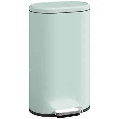 HOMCOM Coș de gunoi pentru bucătărie 30 L cu pedală și capac soft-close, pedală din metal, Verde, 36,5 X 31 x 61 cm | Aosom Romania