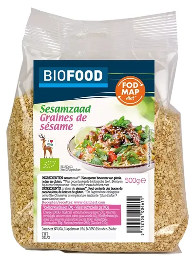 Semințe de susan bio, neprajite, 500 g, Damhert