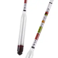 Mustimetru Hidrometru Vin, Bere, cu 3 scale (Gravitationala, %Alcool, Zahar/L), indice fermentatie, 27cm