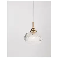 Lampa suspendata MOND Satin Auriu Metal Sticla clara LED E14 1x5W 230V IP20 Fara bec Inaltime ajustabila