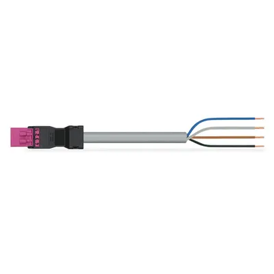 pre-assembled connecting cable; Eca; Plug/open-ended; 4-pole; Cod. B; Control cable 4 x 1.0 mm²; 7 m; 1,00 mm²; pink