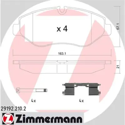 Set placute frana, frana disc ZIMMERMANN 29192.210.2