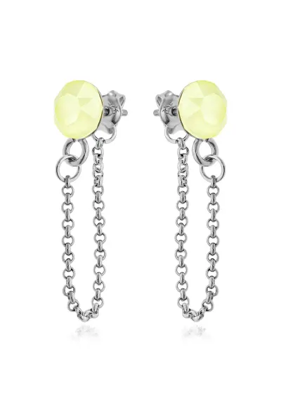 Cercei Argint 925 placat cu rodiu cu cristale Swarovski® Xirius Chain - Galben
