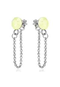 Cercei Argint 925 placat cu rodiu cu cristale Swarovski® Xirius Chain - Galben