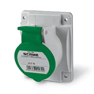 Priza incastratan16A 3P+E 10h >50V 100-300Hz 70X87MM terminal cu surub