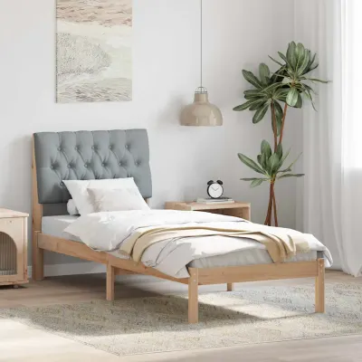 vidaXL Cadru de pat cu tăblie tapițată cu headboard Maro 75 x 190 cm