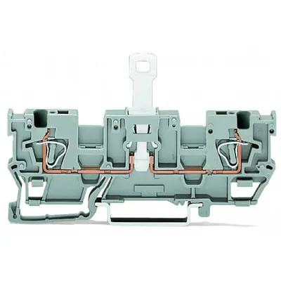 1-conductor/1-conductor disconnect carrier terminal block; with 2 jumper positions; for DIN-rail 35 x 15 and 35 x 7.5; 4 mm²; CAGE CLAMP®; 4,00 mm²; gray