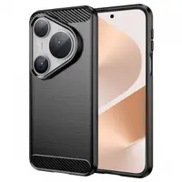Husa pentru Huawei Pura 80 Pro / Pura 80 Ultra, Techsuit, Carbon, Neagra