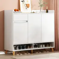 RESIGILAT - Pantofar tip dulap pentru hol, design minimalist, alb/gri
