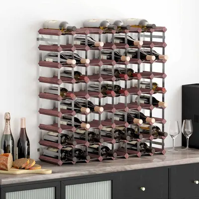 vidaXL Suport sticle de vin, 72 sticle, maro, lemn masiv de pin