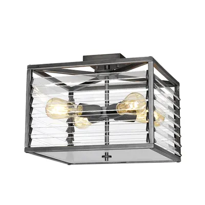 Corp de iluminat decorativ pentru exterior, Louvre 4 Light Flush Light