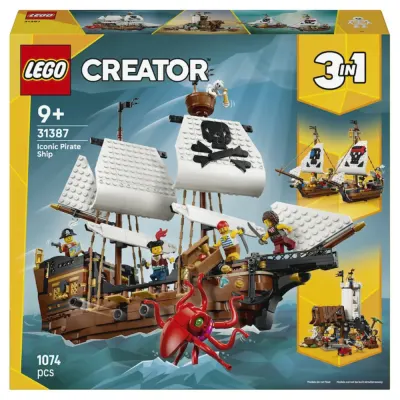 Lego Creator 3 in 1 - Corabie de pirati emblematica (31387)