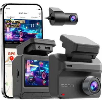 Camera Auto Fata Spate DDPAI Z50 Pro Dual, 4K, Wi-Fi, GPS, Afisaj 3inch (Negru)