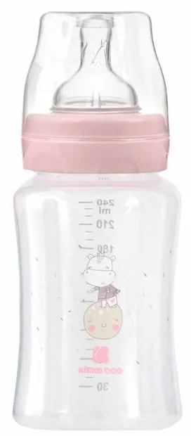 Biberon KikkaBoo Hippo Dreams - PP, 240 ml, roz