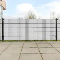Gossi paravane pentru balcon, 10 buc., alb, 255x19 cm, poliratan