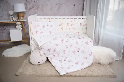 Set lenjerie pat, 60 x 120 cm, Smile Bumbac Ranforce, Lorelli, Beige Bunnies
