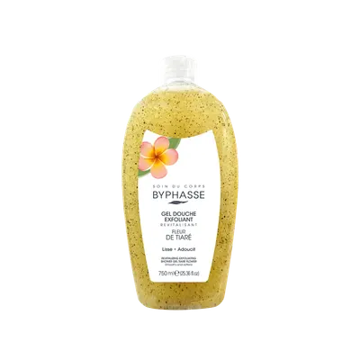 Gel de dus exfoliant cu Flori de Tiare, 750ml, Byphasse