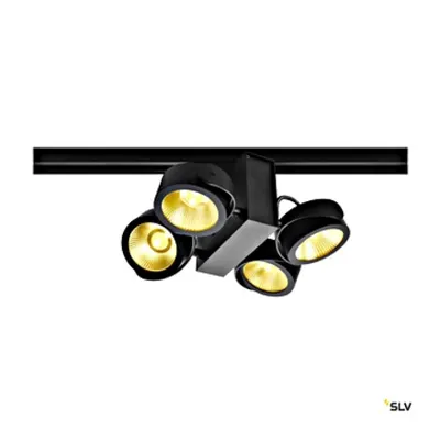 TEC KALU quad, black, 24°, 3000K, incl. 3-circuit adapter