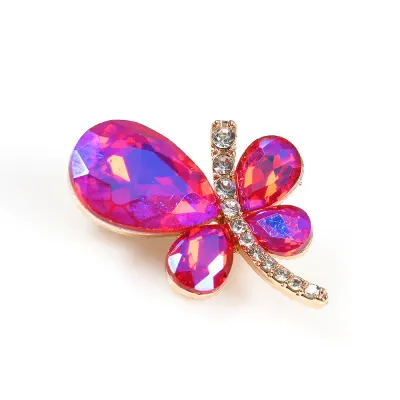 Brosa martisor fluture cu pietre roz