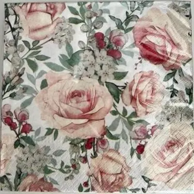 Servetele in Trei Straturi, 33 x 33 cm, Motive Florale, Mixate, 20 Bucati