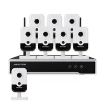 Sistem supraveghere interior IP WiFi Hikvision KIT-HK-WF-8INT4MP10IR-P-A, 4 MP, IR 10 m, 2.8 mm, microfon, slot card, PoE
