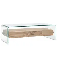 Gossi masuta de cafea, transparent, 98x45x31 cm, sticla securizata