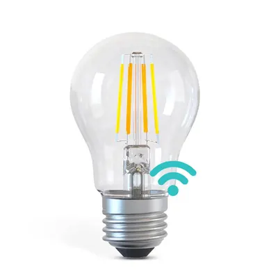 Bec LED inteligent cu WiFi AlecoAir BE27 Clear, Temperatura lumina reglabila, Control prin asistenti vocali