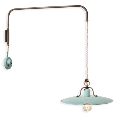 Applique D.40 / Wall Lamp D.40 Retro Country Finish Via - Vintage Azzurro C1447