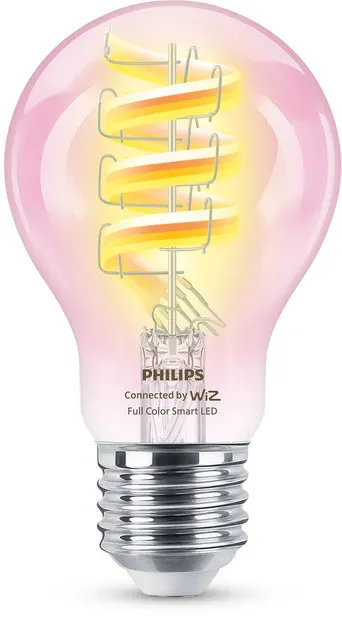 Bec inteligent Philips - Filament, 6.3W LED, E27, A60, RGB, dimmer