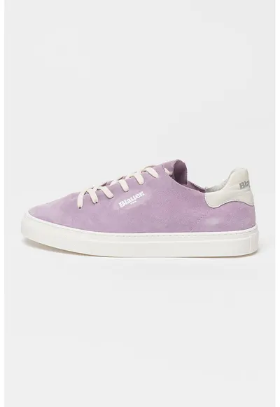 Pantofi sport de piele intoarsa cu insertie de piele - Lila