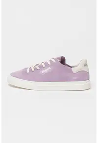 Pantofi sport de piele intoarsa cu insertie de piele - Lila