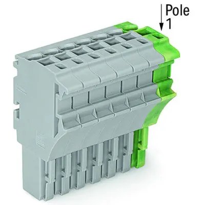 1-conductor female plug; 2.5 mm²; 8-pole; 2,50 mm²; gray, green-yellow