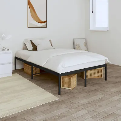 vidaXL Cadru pat metalic, negru, 120x190 cm