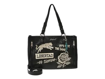 Geanta DESIGUAL neagra, WAXPA7, din piele ecologica